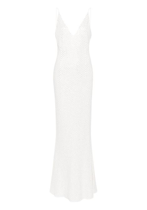 Abito lungo con cristalli in bianco Alessandra Rich - donna ALESSANDRA RICH | FABX3843F24640822